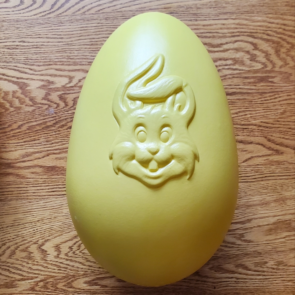 Vtg Blow Mold Easter Egg with Bunny Rabbit Face General Foam Plastics 12"